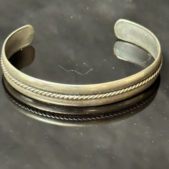 Sterling Silver Mexico Mexican Cuff Bracelet 925 solid tested Mexicana small med - Picture 5 of 8